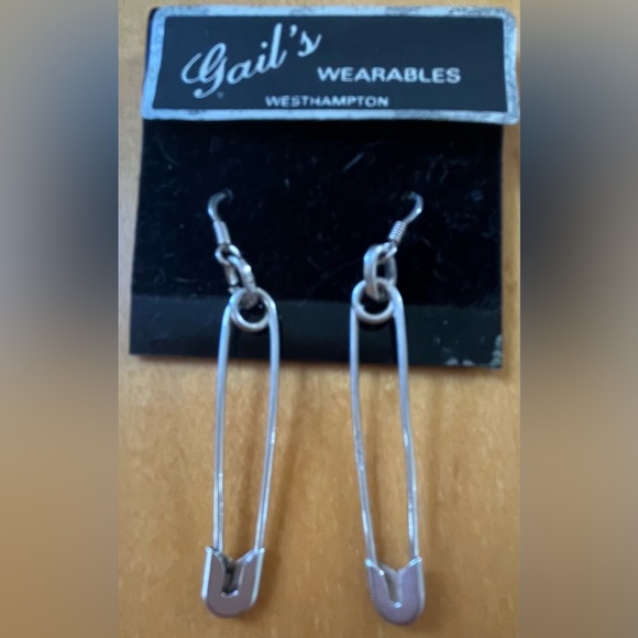 NWT Fun Vintage Sterling Silver Paper Clip Dangle Earrings - Picture 2 of 2